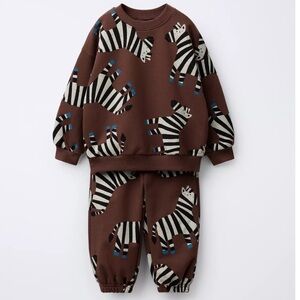 NWOT Zara Kids |  Zebra Print Kids Sweatsuit